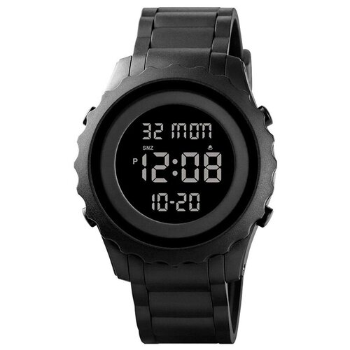 Часы наручные мужские электронные спортивные водонепроницаемые SKMEI 1631 черные круглые с секундомером и будильником