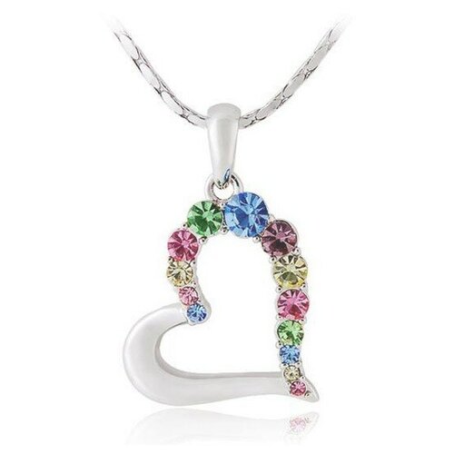 Кулон «Сердце в алмазах» на цепочке