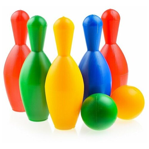 Кегли с мячами (5 кеглей, 2 мяча) в пакете