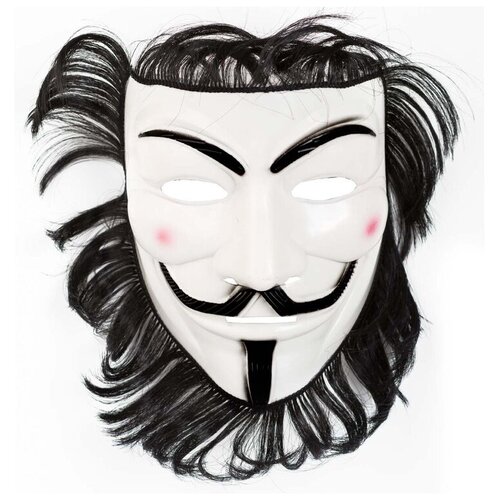 фото Карнавальная маска вендетта гай фокс, пластик, 1 шт. дженерал консолидатед импекс компани
