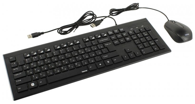 Комплект клавиатура+мышь Hama Cortino черный/черный (r1134958)
