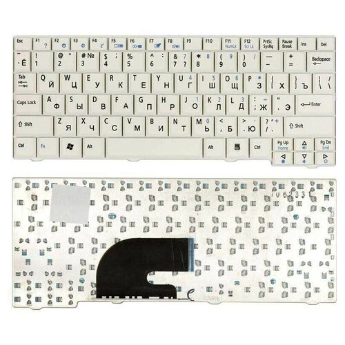 Клавиатура keyboard 9JN948200R для ноутбука Acer Aspire One A110 A150 D150 eMachines eM250 Gateway LT10 LT20 Packard Bell Dot S белая 2438₽