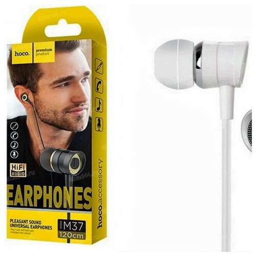 Наушники с микрофоном Hoco M37 Pleasant sound 12м белые 59000₽