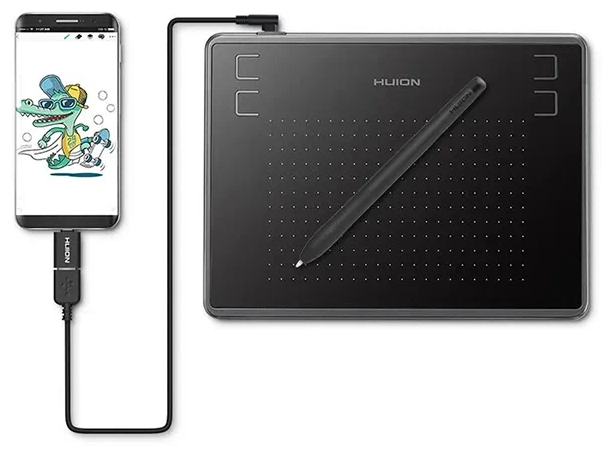 Графический планшет для рисования HUION H430P Ростест (ЕАС), черный - фотография № 3