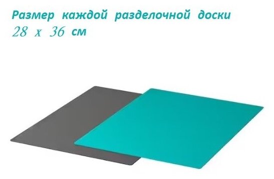 Набор разделочных досок ИКЕА ФИНФОРДЕЛА, 20381409, 28х36 см, 2 шт., темно-серый/темная бирюза — фото 1