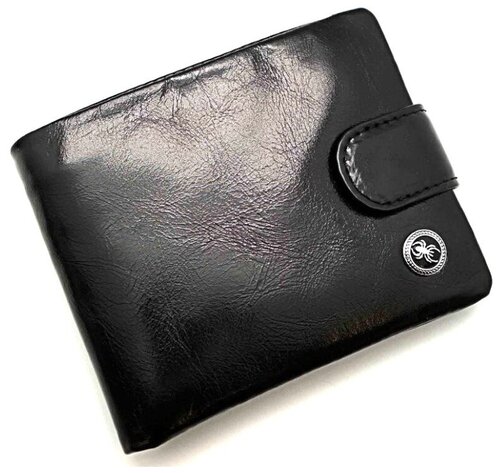 Бумажник Dierhoff Д 7175-139, фактура гладкая, черный