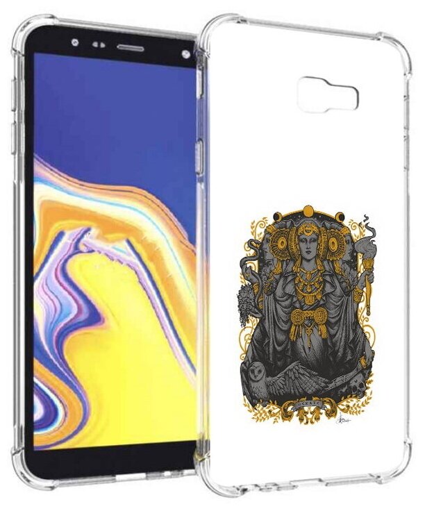 Чехол задняя-панель-накладка-бампер MyPads божество с золотыми элементами для Samsung Galaxy J4+ plus 2018 (SM-J415F) противоударный