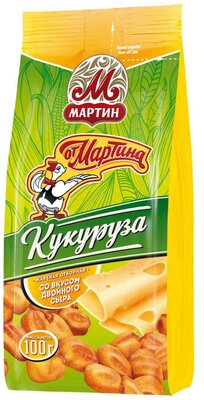 Кукуруза жареная отборная От Мартина со вкусом двойного сыра, 100 г