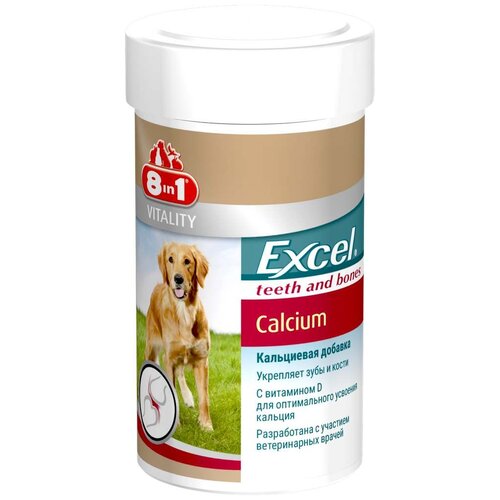 Кормовая добавка 8 In 1 Excel Calcium , 880 таб. кальциевая добавка для рептилий с витаминами и средним содержанием d3 reptodiet рептодиет кальций витамины