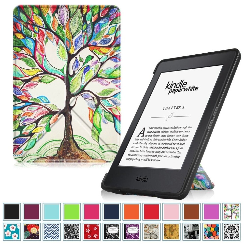 Чехол-обложка футляр MyPads для Amazon Kindle Paperwhite 1/ 2/ 3 (2012/ 2013/ 2015) из качественной эко-кожи и застежкой тематика Сказочное дерево