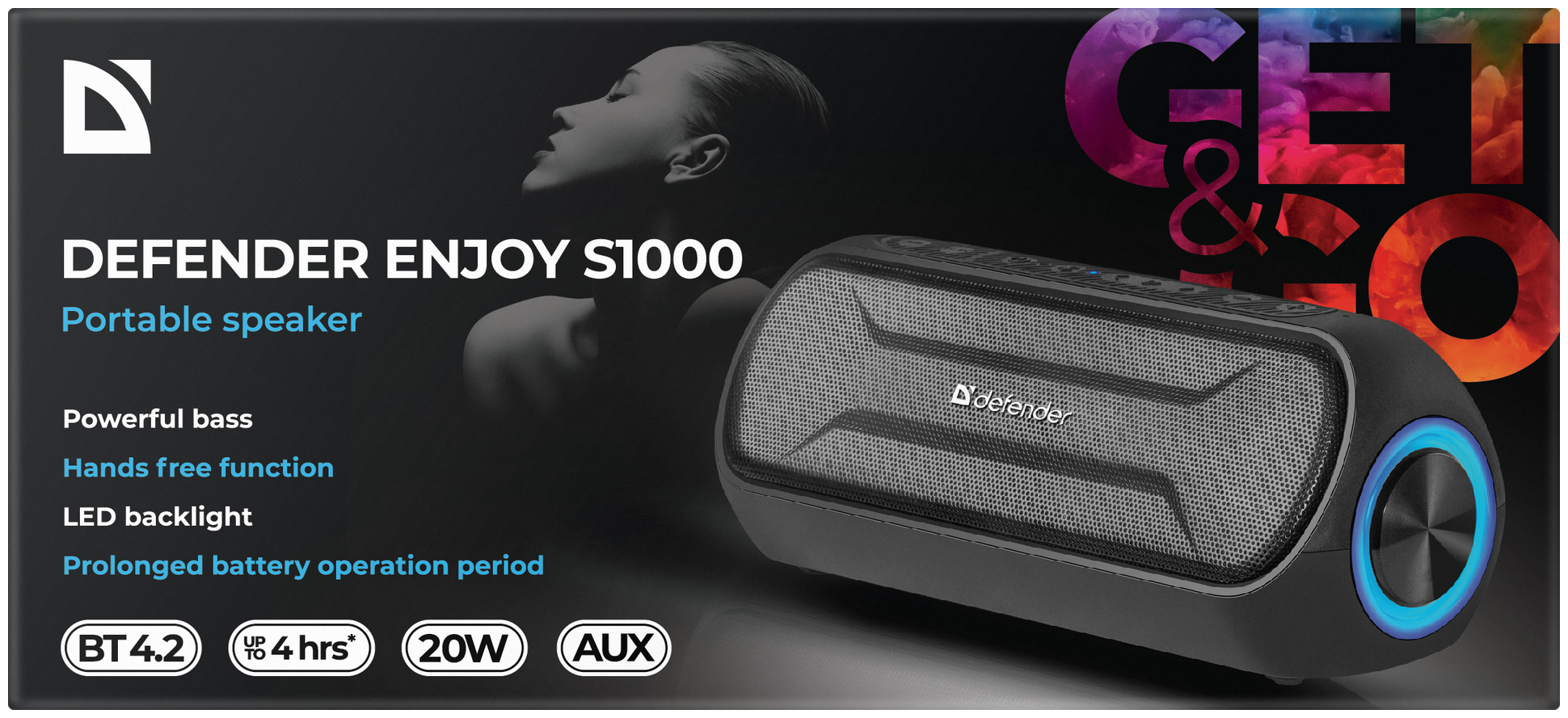Купить Компактная портативная колонка DEFENDER Enjoy S1000 20Вт, bluetooth 4.2.,
