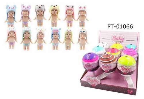 Пупс-куколка (сюрприз) в конфетке, серия Baby boutique, с аксессуарами, 9 шт. в дисплее, 12 видов в ассортименте, (1 серия)