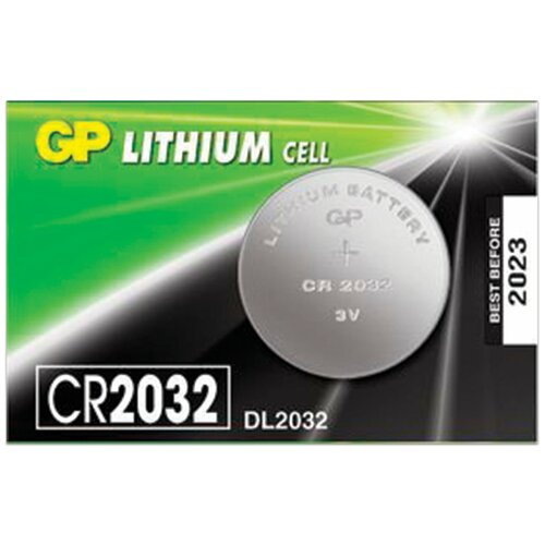 Батарейка GP Lithium, CR2032, литиевая, 1 шт, в блистере (отрывной блок), CR2032-7C5, CR2032-7CR5 батарейка gp lithium cr2032 литиевая 1 шт в блистере 4 шт