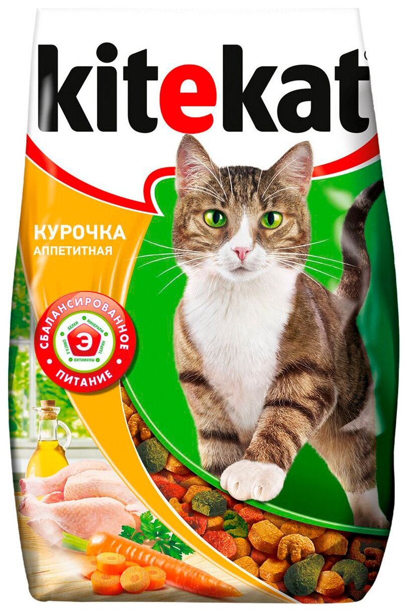 KITEKAT аппетитная курочка для взрослых кошек (0,8 + 0,8 кг) - фотография № 2