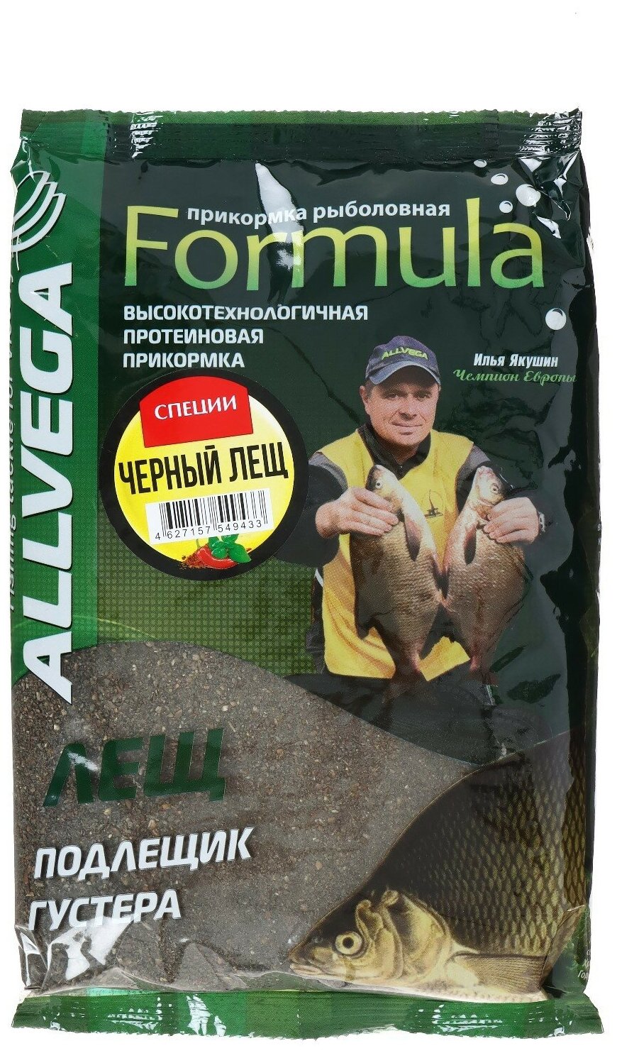 Прикормка Allvega Formula Black Bream Spice черный лещ специи 900 г