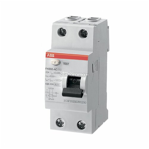 УЗО ABB FH202 AC-25/0, 03 2-х полюсное тип AC 25A 30mA 2 модуля 2CSF202002R1250
