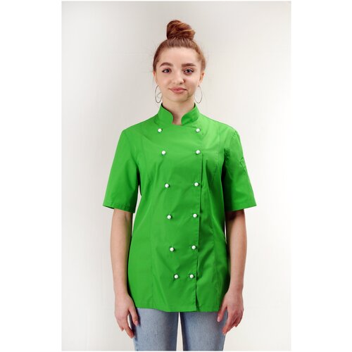 Китель женский SOFIA, Kupifartuk/китель поварской/куртка повара/рубашка рабочая/униформа поварская, зеленый, 58