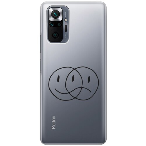 Силиконовый чехол с принтом Two Faces для Xiaomi Redmi Note 10 Pro / Сяоми Редми Ноут 10 Про матовый чехол two faces w для xiaomi redmi 10 сяоми редми 10 с 3d эффектом черный