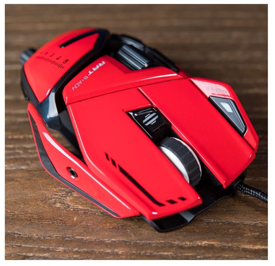 Мышь проводная Mad Catz R.A.T. 8+ ADV, USB, 20000dpi, MR06DCINRD000-0 Красный - фото №2