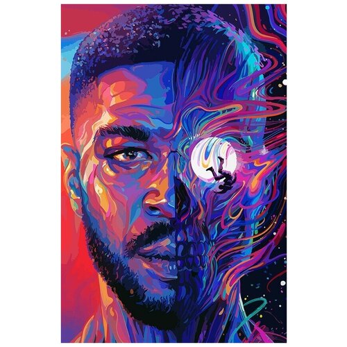 Картина по номерам на холсте Музыка Kid Cudi (Кид Кади, man on the moon) - 8058 В 60x40 рюкзак музыка kid cudi кид кади man on the moon 1307 a3