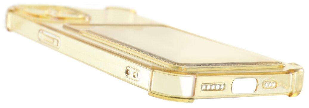 Чехол защитный усиленный TPU LuxCase для Apple iPhone 13, Прозрачно-золотой, 1,5 - фото №4