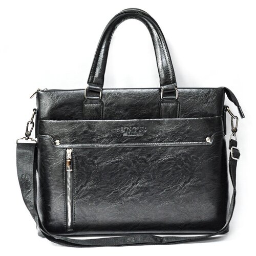 фото Мужская сумка портфель "status bags". размер: 39х30 см. цвет: черный / планета кошельков