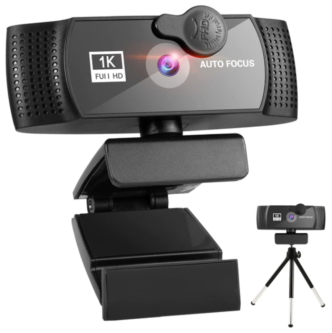 Веб-камера 1К с микрофоном Full HD / Автофокус / 1080P с USB для компьютера / Youtobe Sailvd / Конференции работ / Штатив