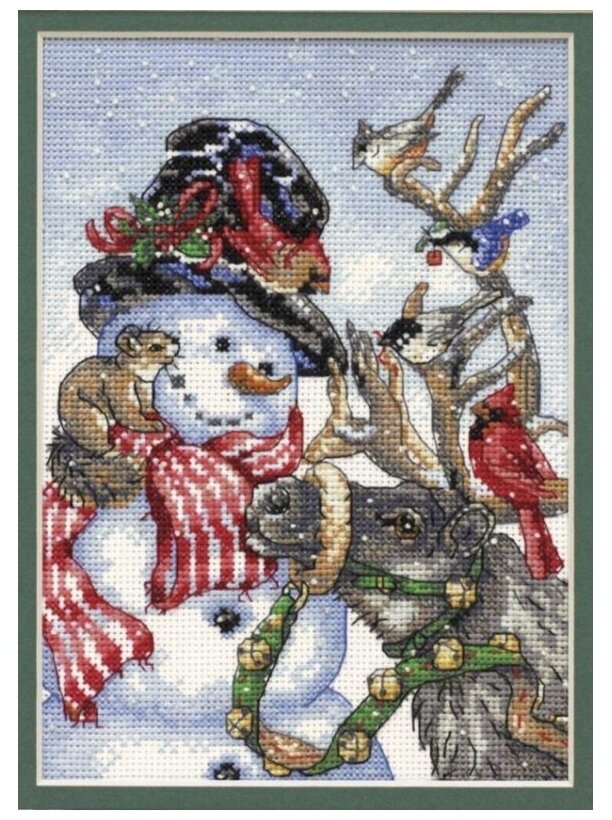 Набор для вышивания Dimensions Snowman and Reindeer (Снеговик и олень петит) 8824