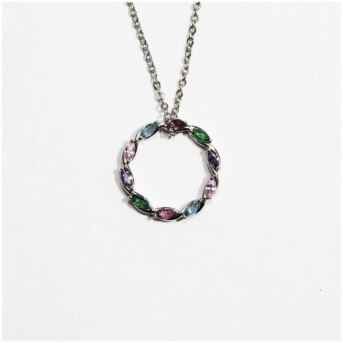 фото Кулон - подвеска кольцо, цвет серебро на цепочке размер 15х15 мм нет бренда