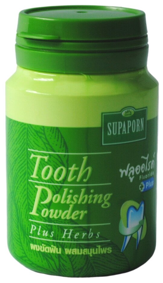 Supaporn Tooth Polishing Powder Plus Herbs 90 g, Зубной порошок на основе натуральных трав 90 гр.