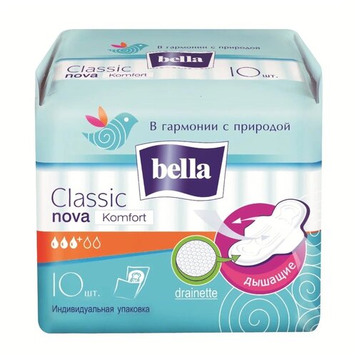 Bella прокладки Nova Classic Comfort, 3 капли, 10 шт., разноцветный