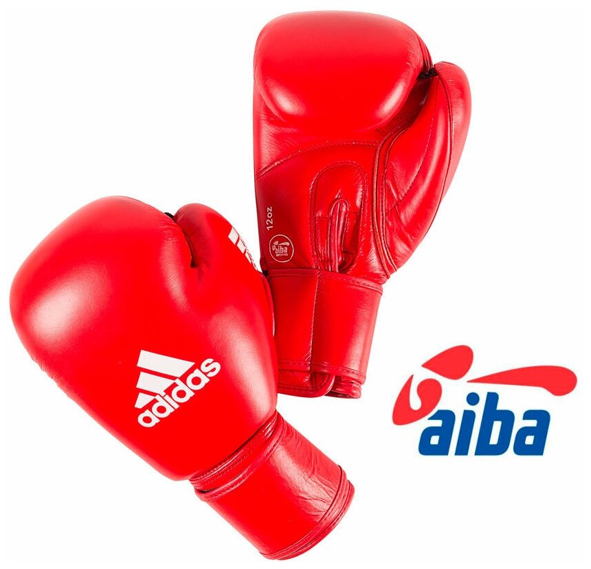 AIBAG1 Перчатки боксерские AIBA красные (вес 12 унций) - Adidas