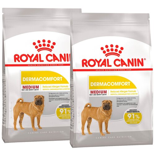 Сухой корм ROYAL CANIN MEDIUM DERMACOMFORT для взрослых собак средних пород при аллергии (10 + 10 кг)
