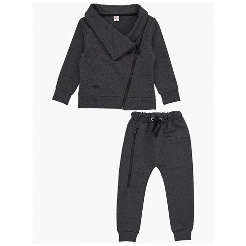 фото Спортивный костюм для девочки mini maxi, модель 7306, цвет черный/меланж, размер 98