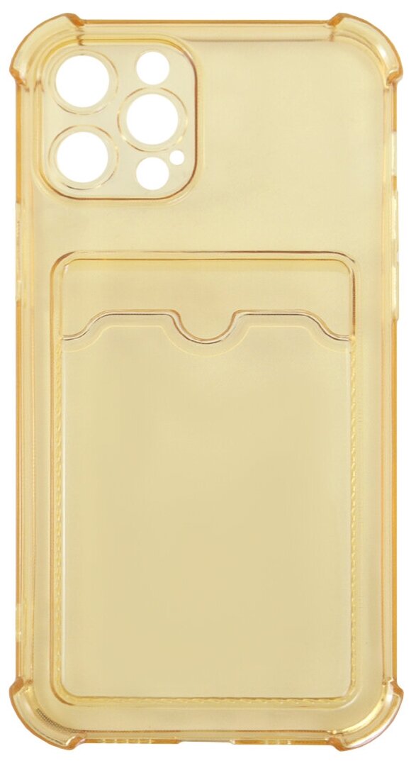 Чехол защитный усиленный TPU LuxCase для Apple iPhone 12 Pro, Прозрачно-золотой, - фото №1