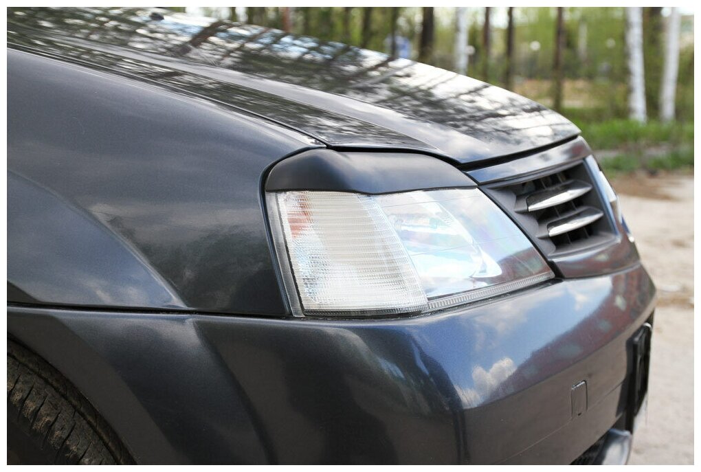 Накладки на передние фары (реснички) компл-2  Lada Largus 2012-н в Renault Logan 2004-2013