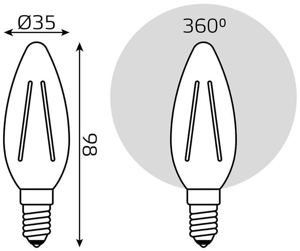 Лампа Gauss Filament Свеча 11W 830lm 4100К Е14 LED 103801211 - фотография № 12