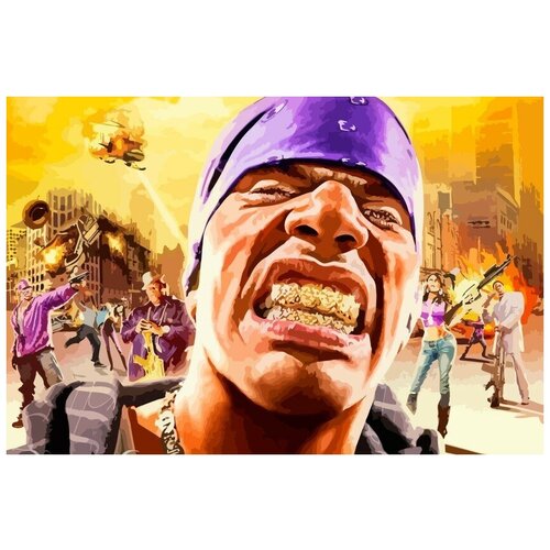 Картина по номерам на холсте Игра SAINTS ROW - 8971 Г 60x40