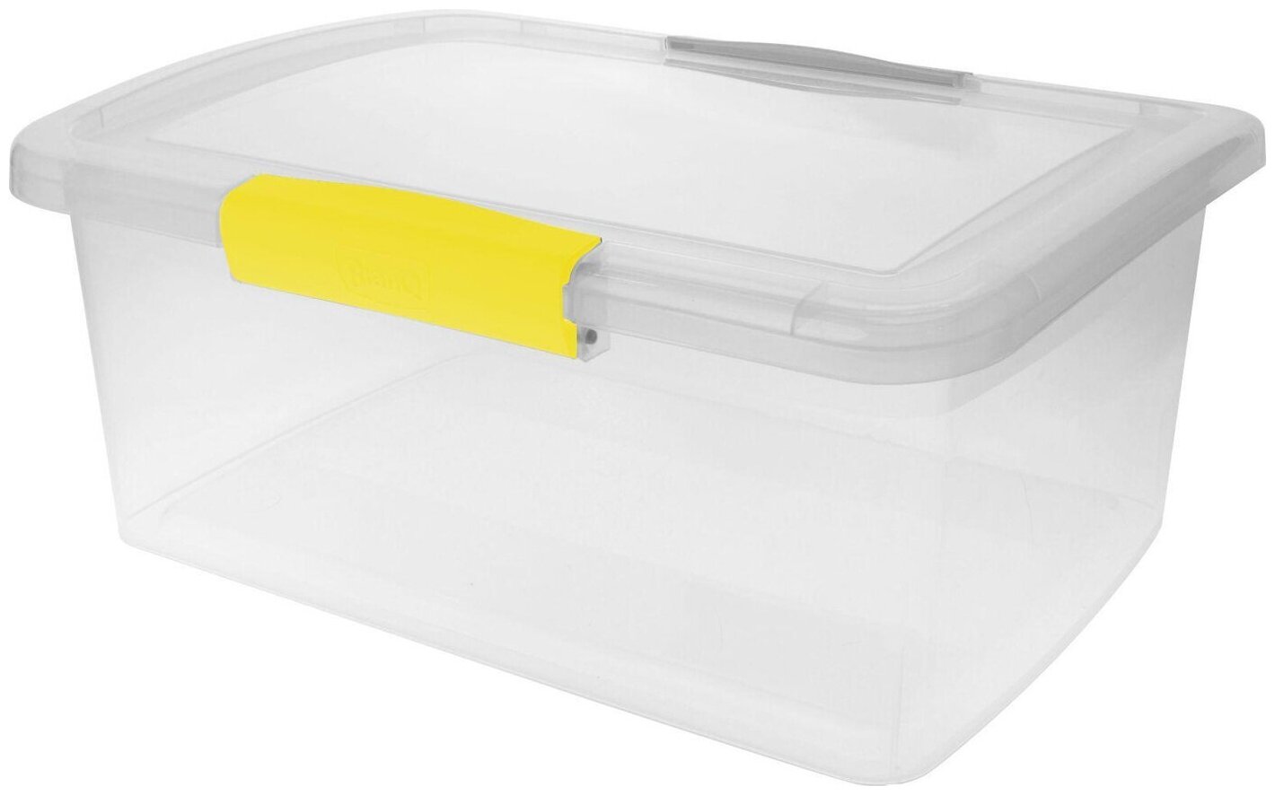 Ящик для хранения BranQ "Laconic" (желтый/серый, прозрачный с защелками), 9 л BQ2513ЖТСЕР