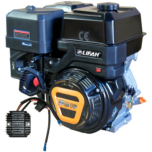 Двигатель LIFAN KP420 18А (190F-T 18А) (17 л. с, 4-хтактный, одноцилиндровый, с воздушным охлаждением, вал 25 мм, объем 420см³, ручной стартер, катушка 18А, вес 34 кг)