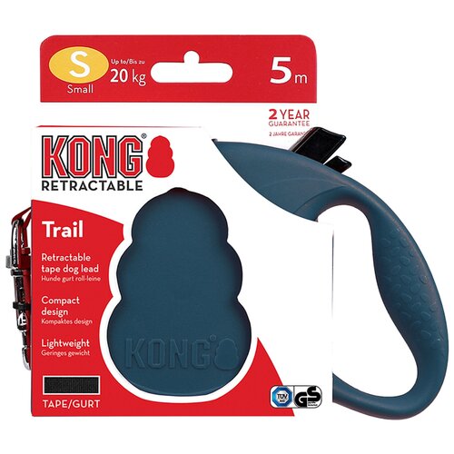 Рулетка KONG Trail, размер M (до 20 кг), 5 м, лента, синий