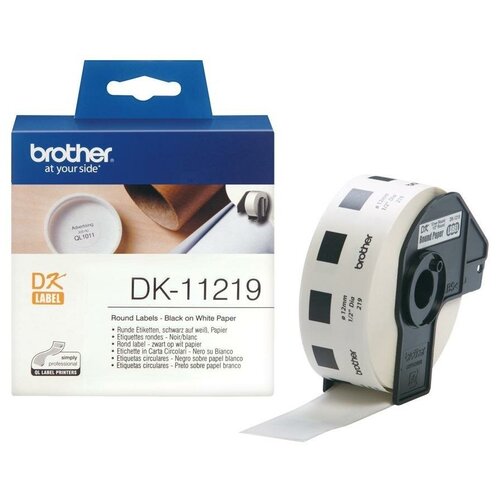 Brother DK-11219 картридж ленточный (DK11219) черный на белом 1200 шт 12 мм topcolor 10pk 22210 replace brother dk 22210 dk labels paper roll 29mm width continues label ql570vm ql580n ql650td ql 700 print