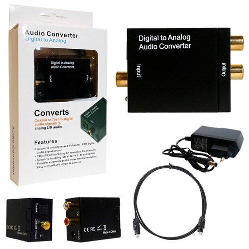 192khz digital to analog converter with remote control bluetooth5 0 dac digital coaxial toslink to analog stereo l r rca 3 5mm Конвертер digital to analog audio (S/PDIF в RCA) цифровой звук в аналоговый (Черный)