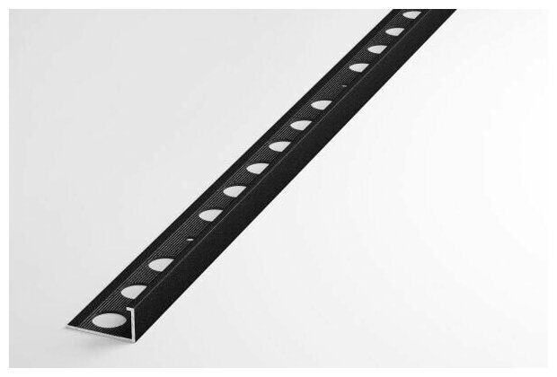 Профиль L-образный алюминиевый для плитки до 10 мм, лука ПК 01.2700.15, длина 2,7м, 15 - Черный матовый