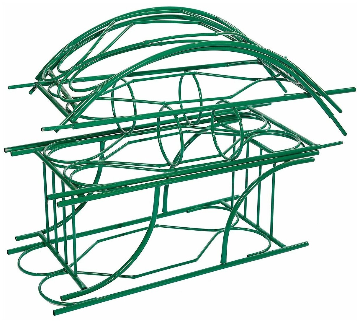Арка садовая металлическая для растений (для сада) Ромб разборная с чашами для горшков зеленая, 240х170х40см. - фотография № 2