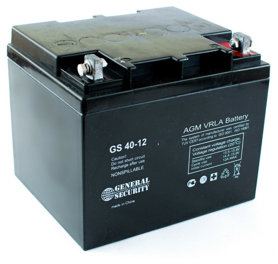 Аккумулятор General Security GS 40-12 (12V / 40Ah) для электротранспорта ИБП аварийного освещения кассового терминала GPS оборудованиям