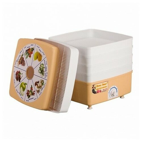 Сушилка для овощей и фруктов Ротор- Дива- Люкс СШ-010-02 5 поддонов гофротара квадратная 376900₽