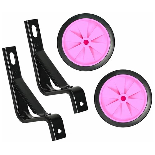 Дополнительные колеса для детских велосипедов 16 W118 YS-7826 пластиковые пурпурные, без болтов крепления