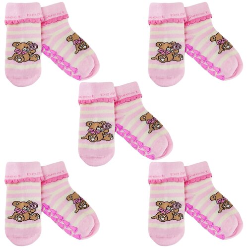 фото Комплект из 5 пар детских носков rusocks (орудьевский трикотаж) рис. 07, розовые, размер 10-12