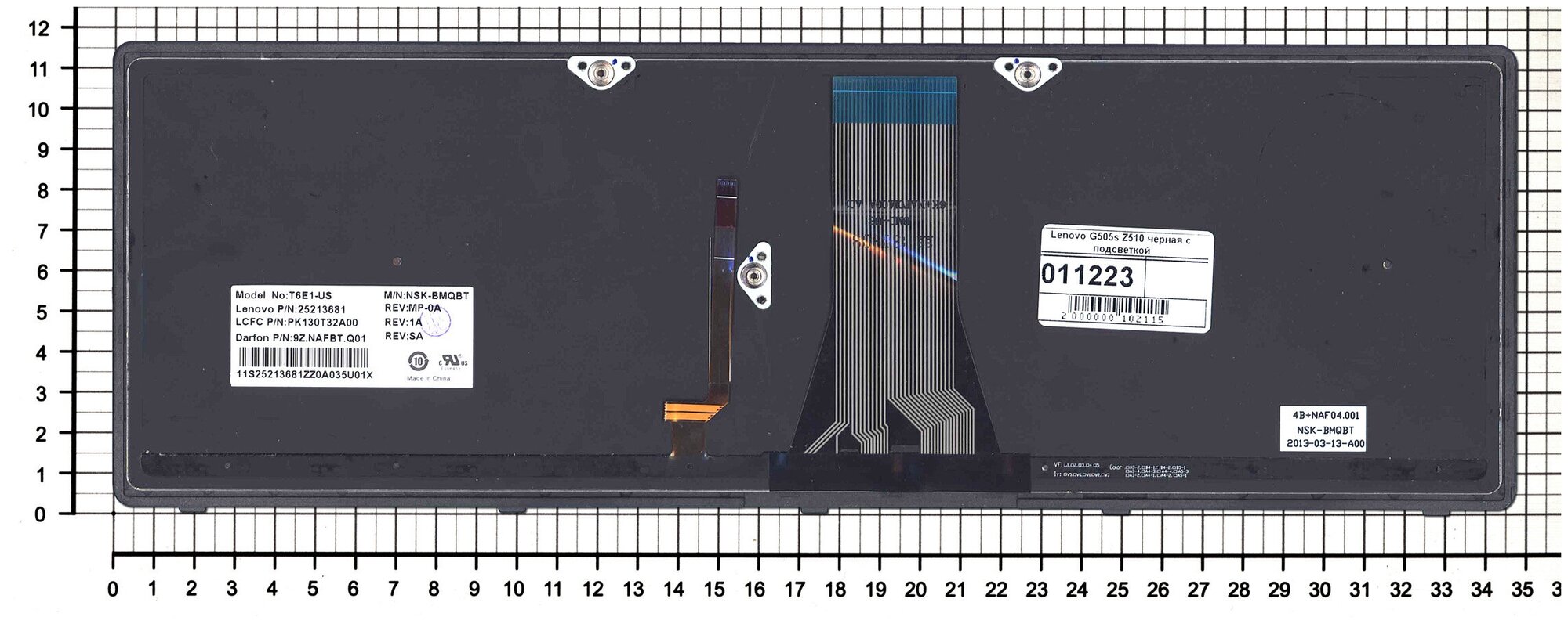 Клавиатура для ноутбука Lenovo 9ZNAFSWK0R черная с подсветкой c серебристой рамкой